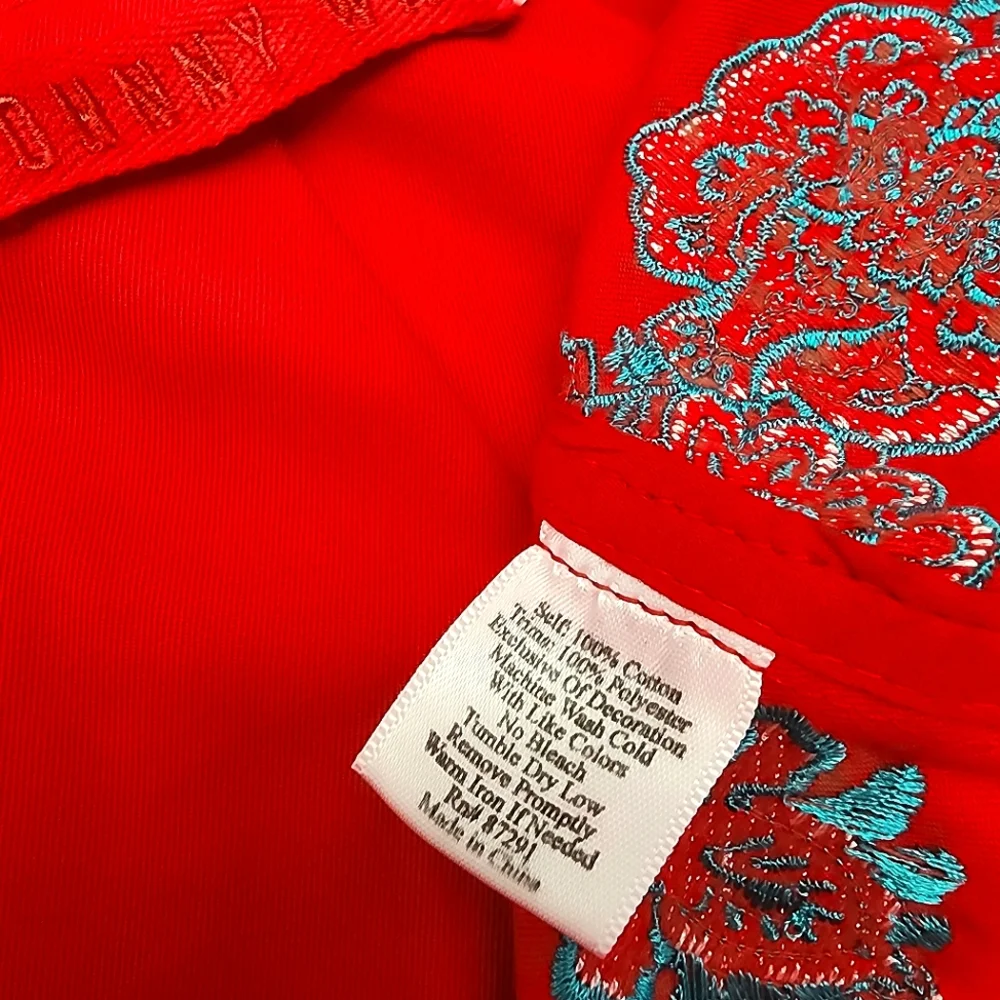 Johnny Was Floral Embroidered Coat Red Medium Like New *RARE FIND* - Picture 12 of 16